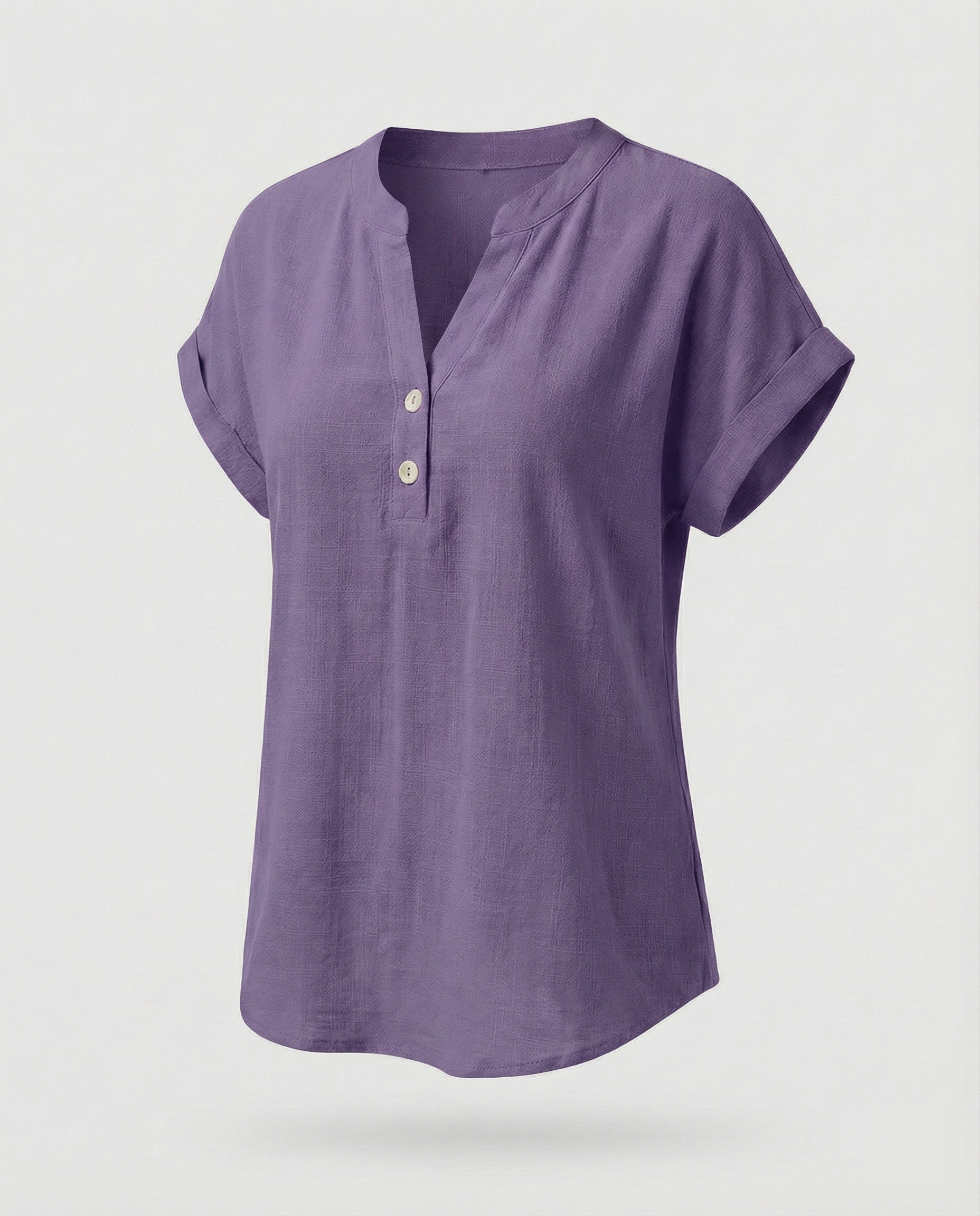 Women's Loose V-Neck Mixed Fabric Girl Blouse Shirt