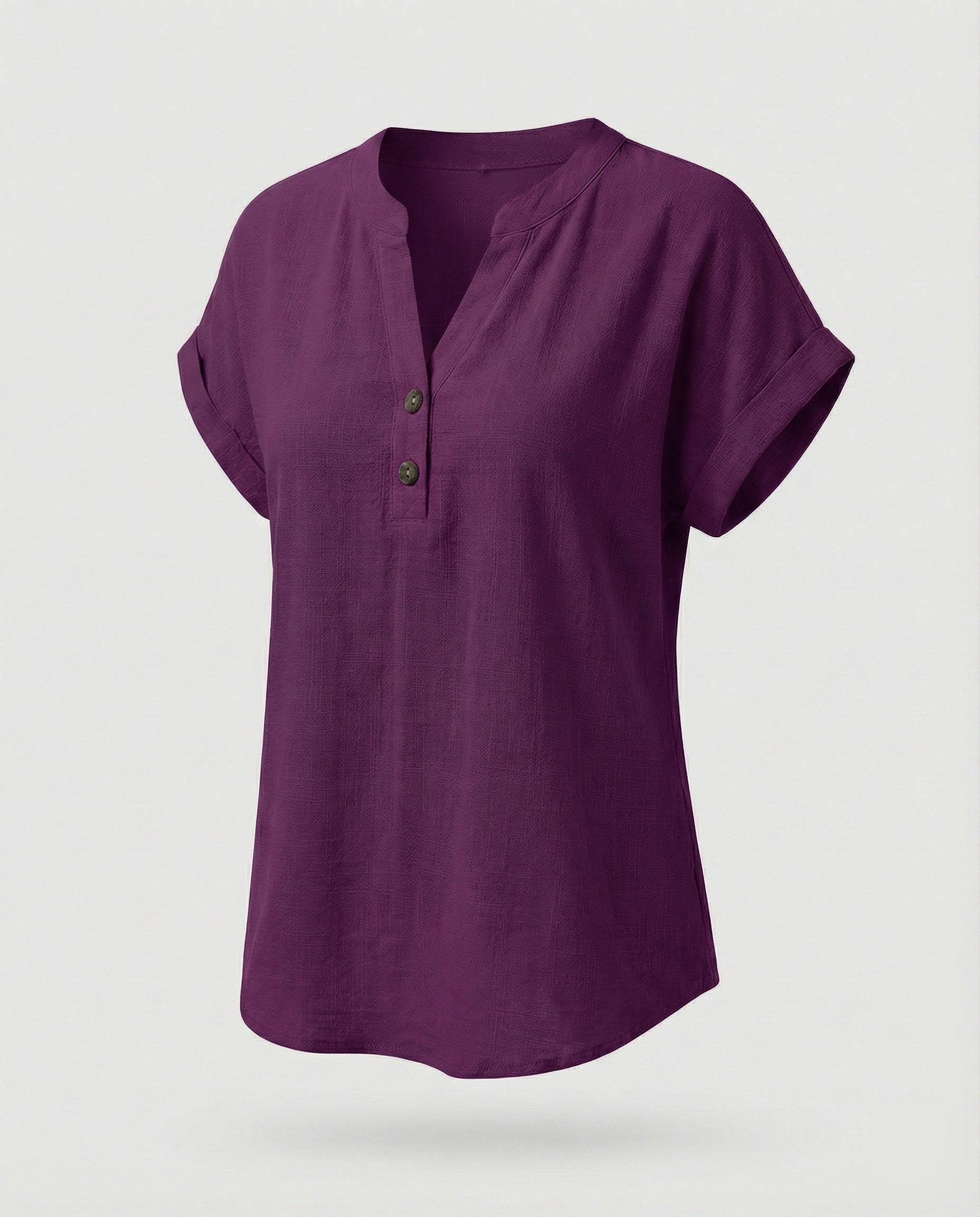 Women's Loose V-Neck Mixed Fabric Girl Blouse Shirt