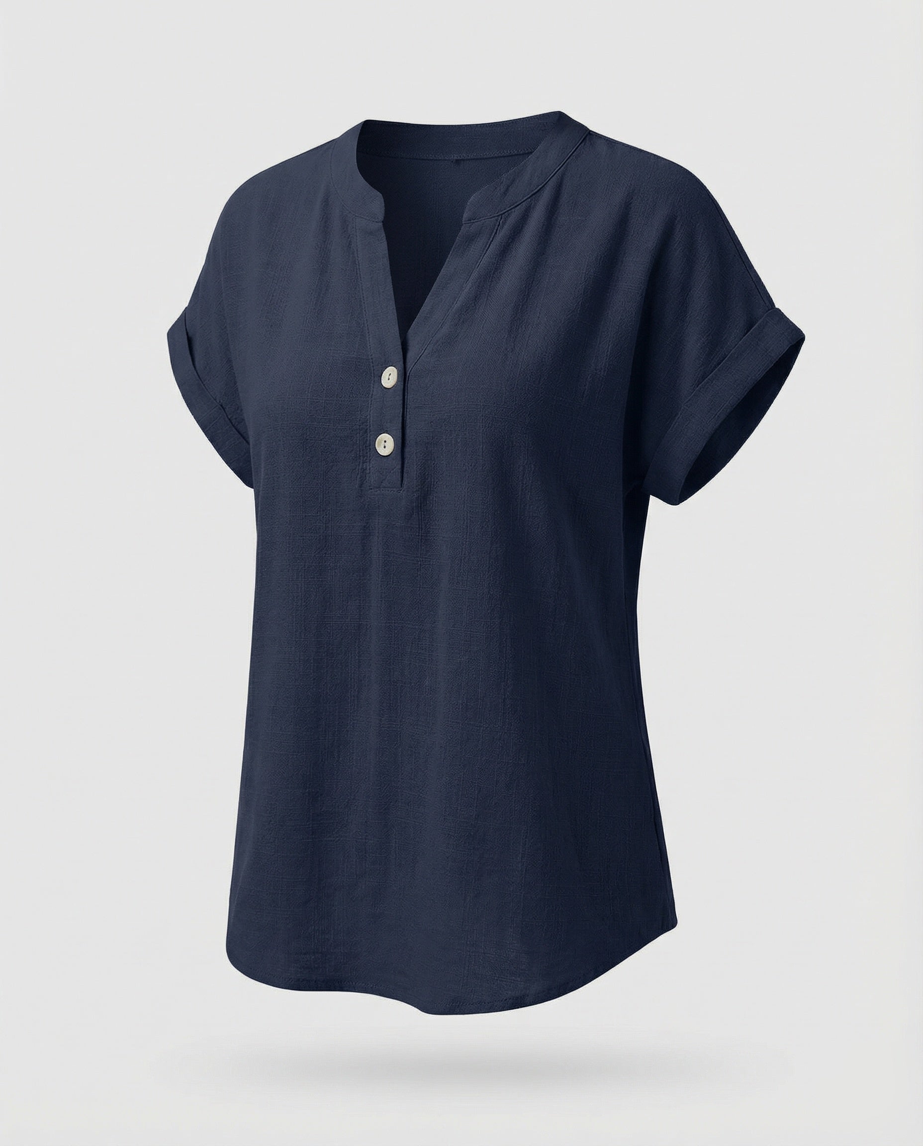 Women's Loose V-Neck Mixed Fabric Girl Blouse Shirt