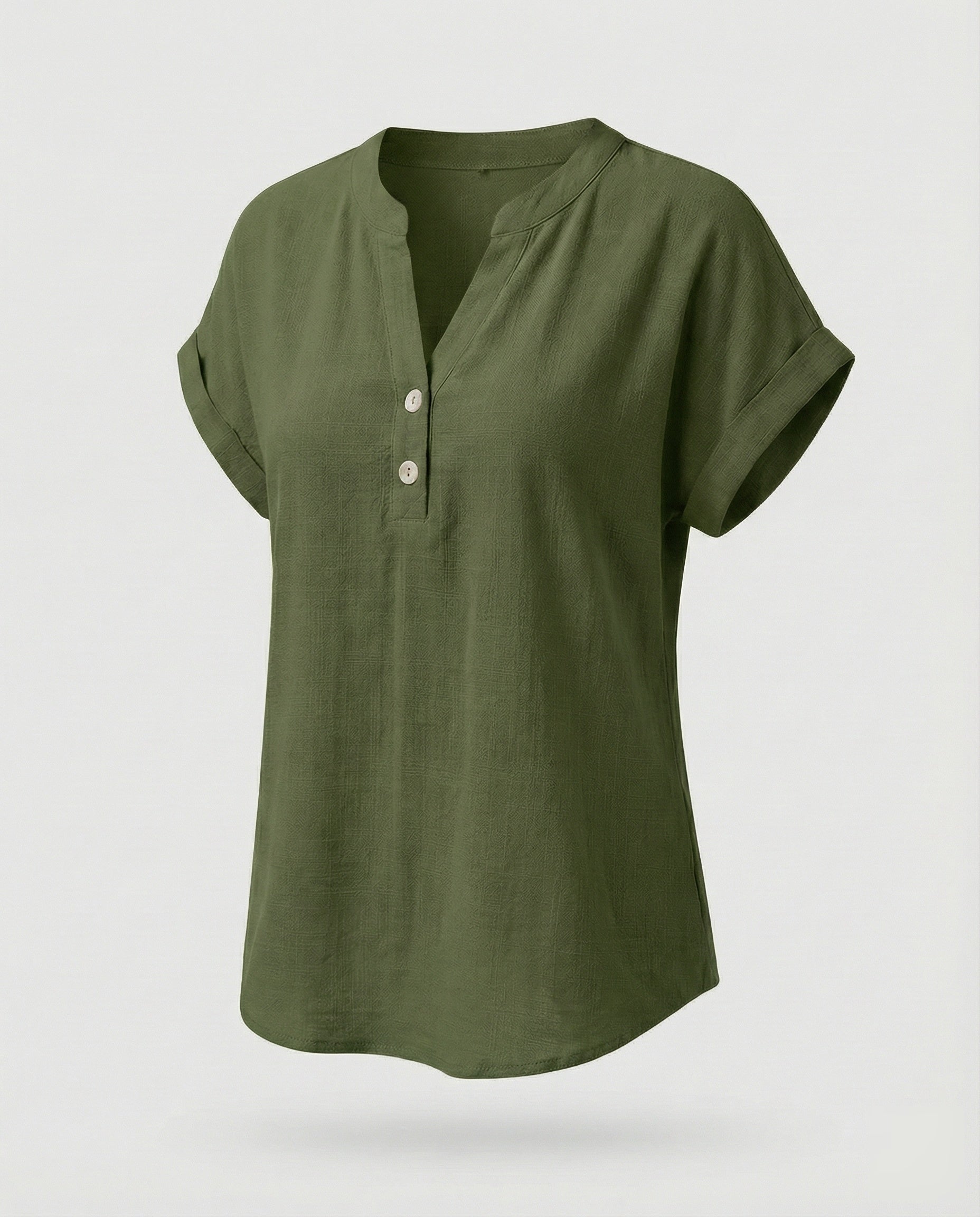 Women's Loose V-Neck Mixed Fabric Girl Blouse Shirt