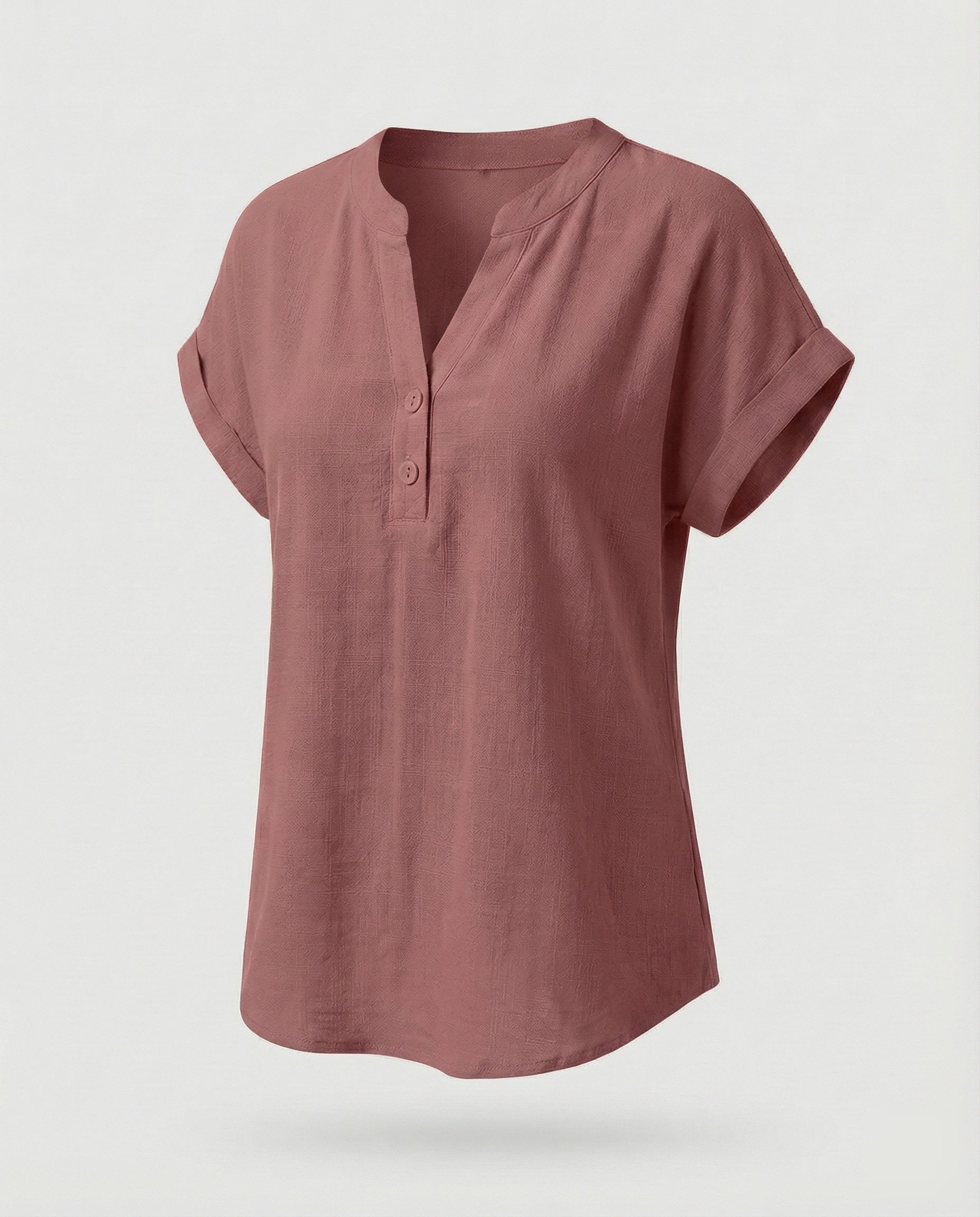 Women's Loose V-Neck Mixed Fabric Girl Blouse Shirt