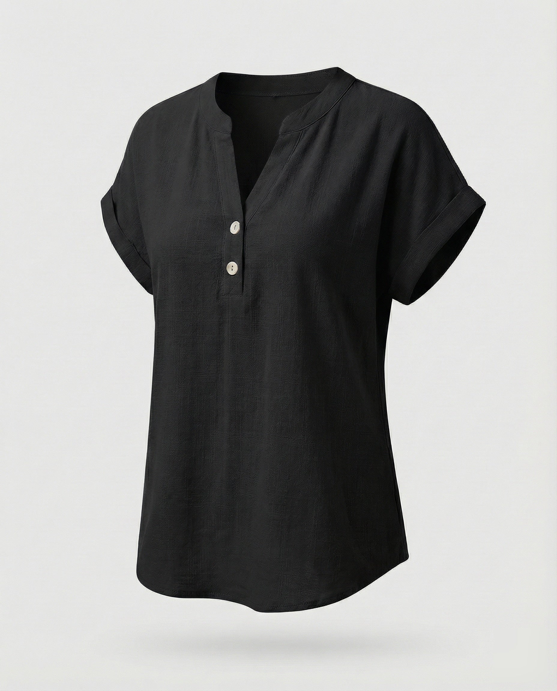 Women's Loose V-Neck Mixed Fabric Girl Blouse Shirt