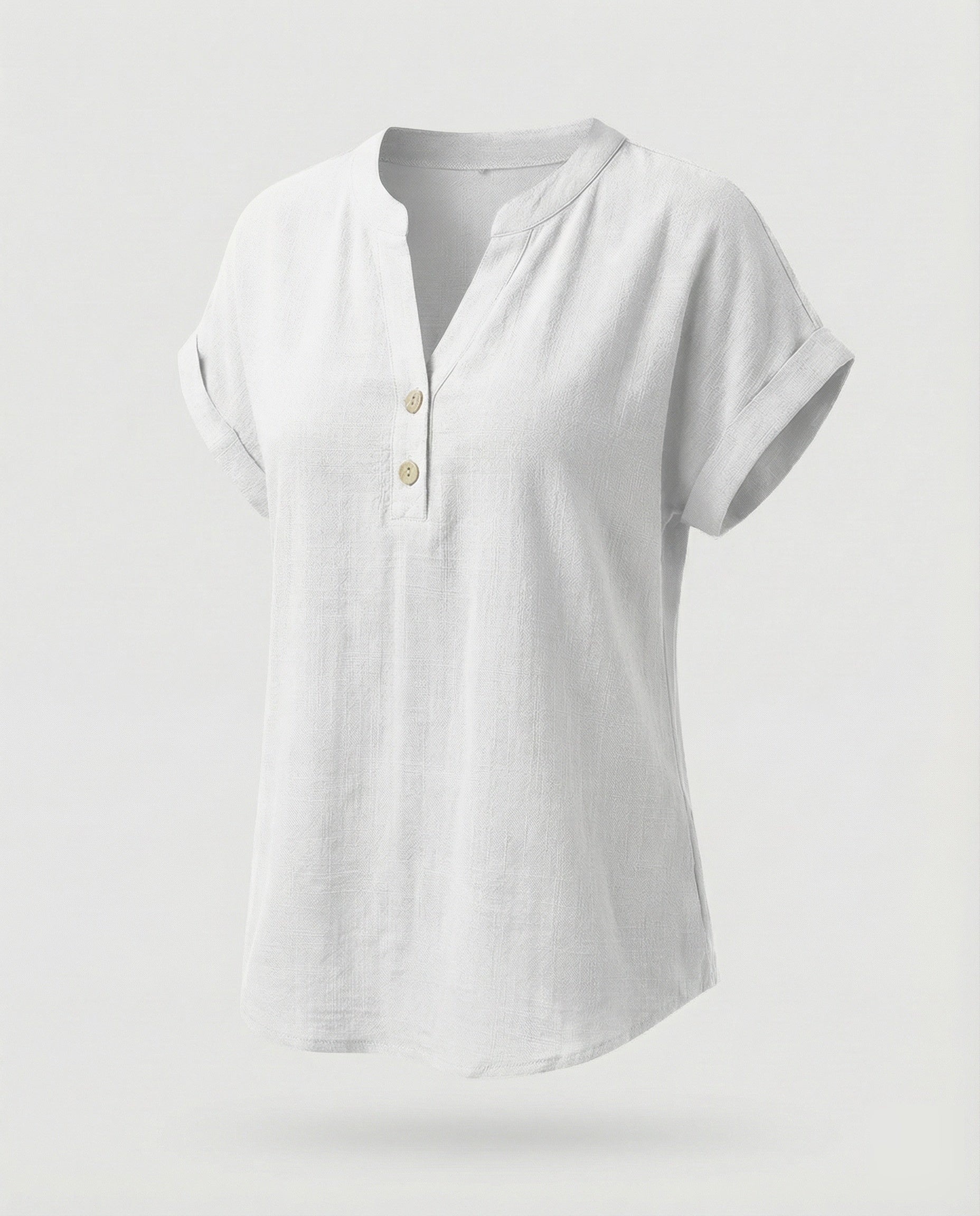 Women's Loose V-Neck Mixed Fabric Girl Blouse Shirt