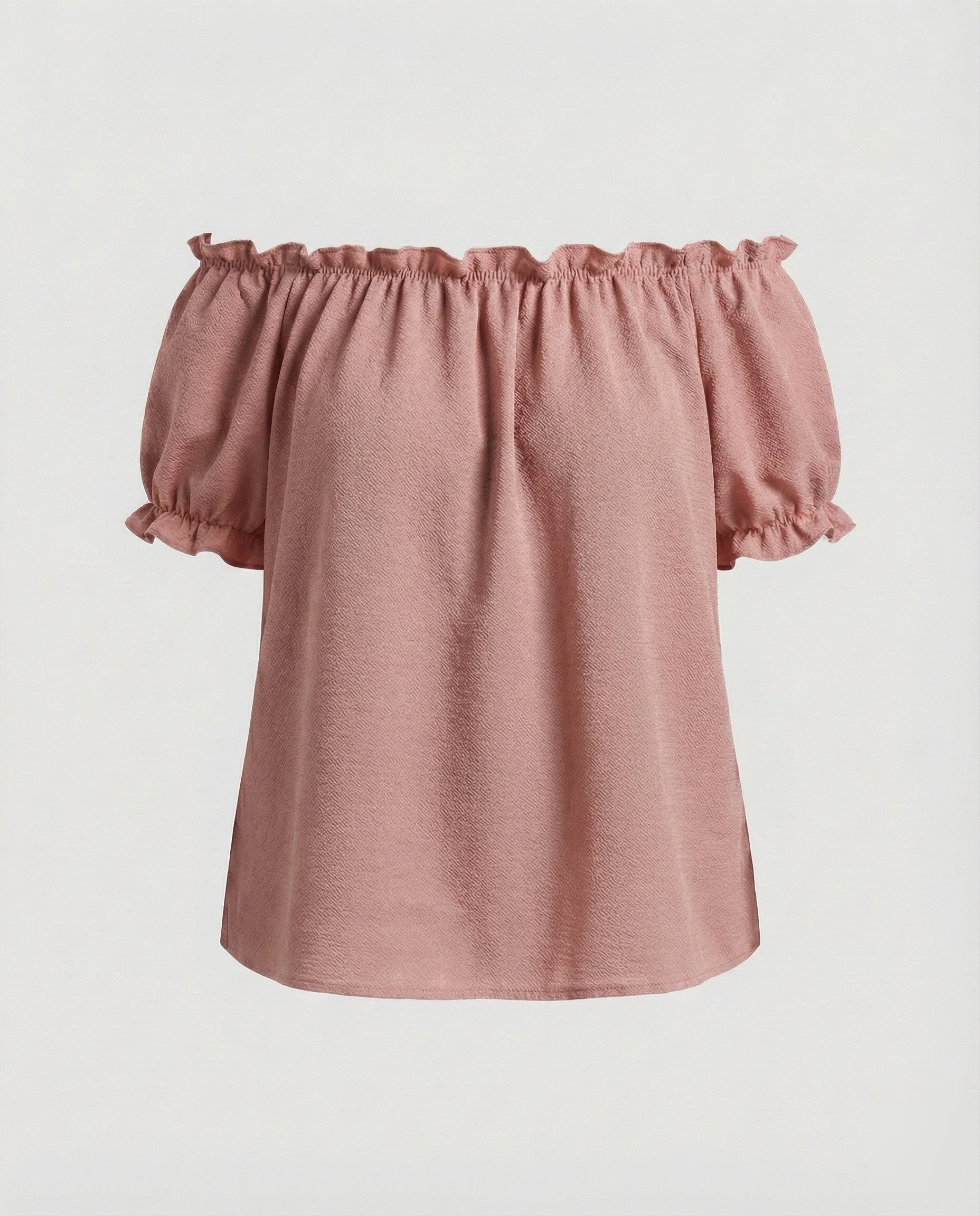 Women's Ruched Neck Puff Sleeve Blouse Top