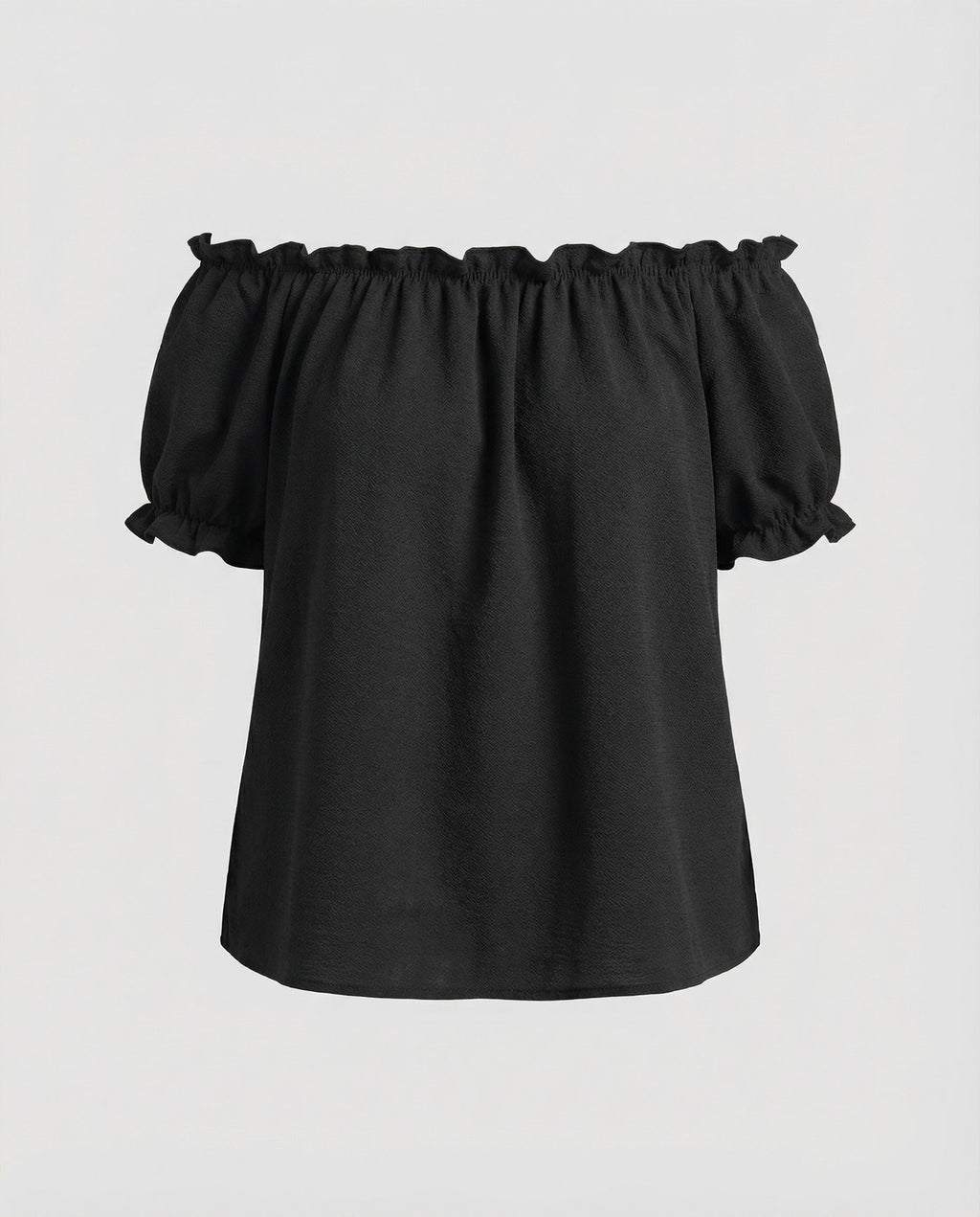 Women's Ruched Neck Puff Sleeve Blouse Top