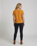 Women's Boxy Crochet Lace Mixed Country Girl Blouse Top - Back View