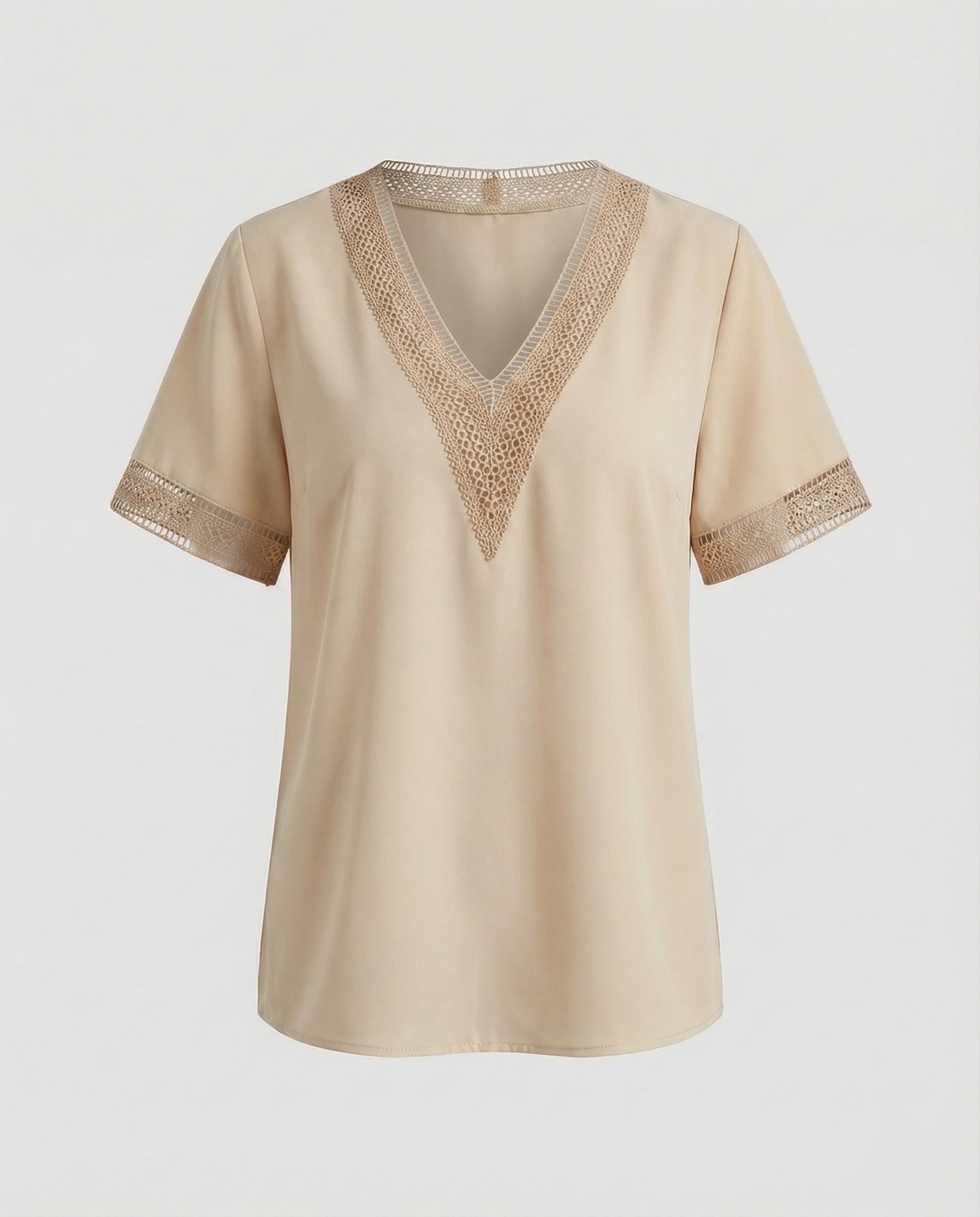 Women's Boxy Crochet Lace Mixed Country Girl Blouse Top