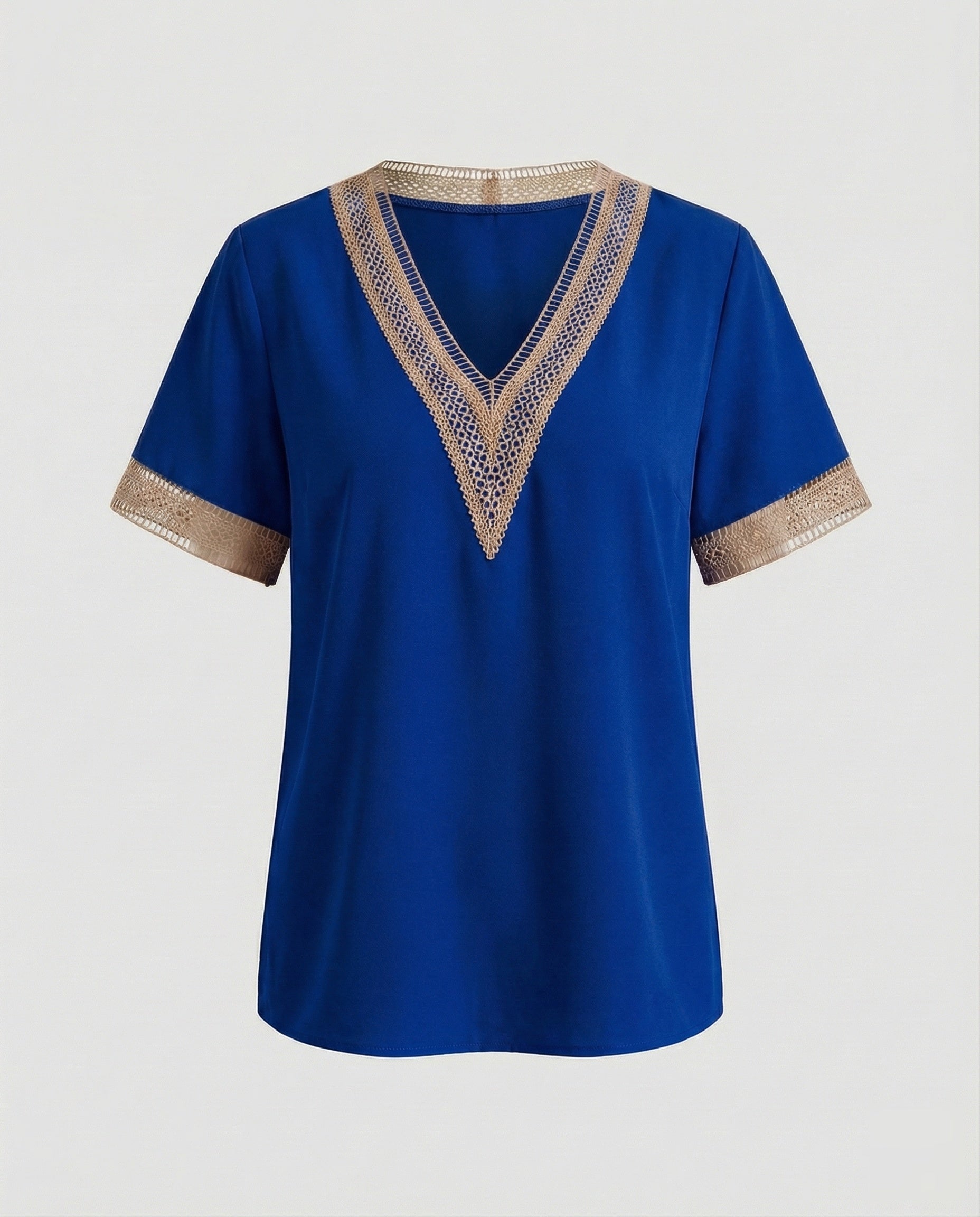 Women's Boxy Crochet Lace Mixed Country Girl Blouse Top