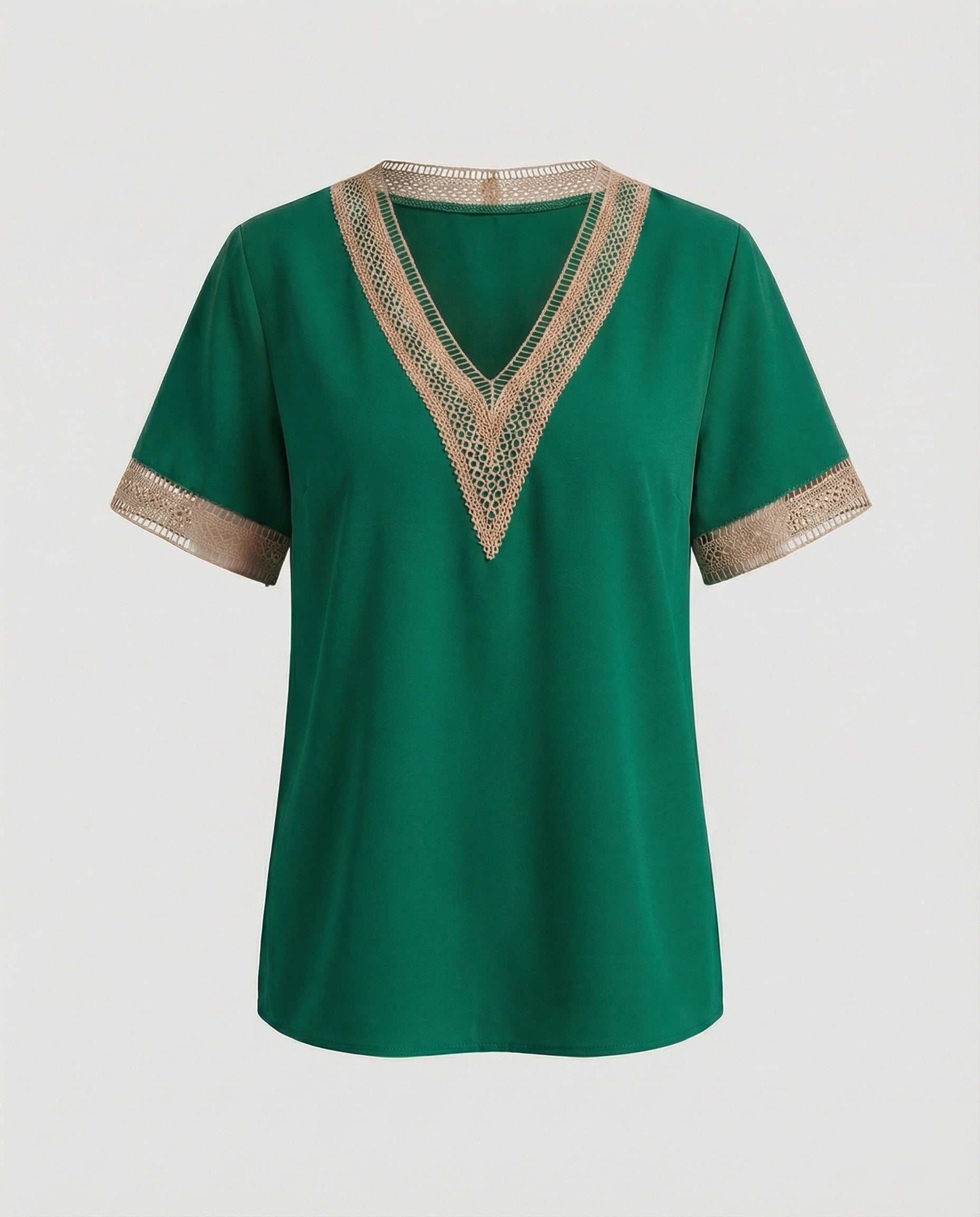 Women's Boxy Crochet Lace Mixed Country Girl Blouse Top
