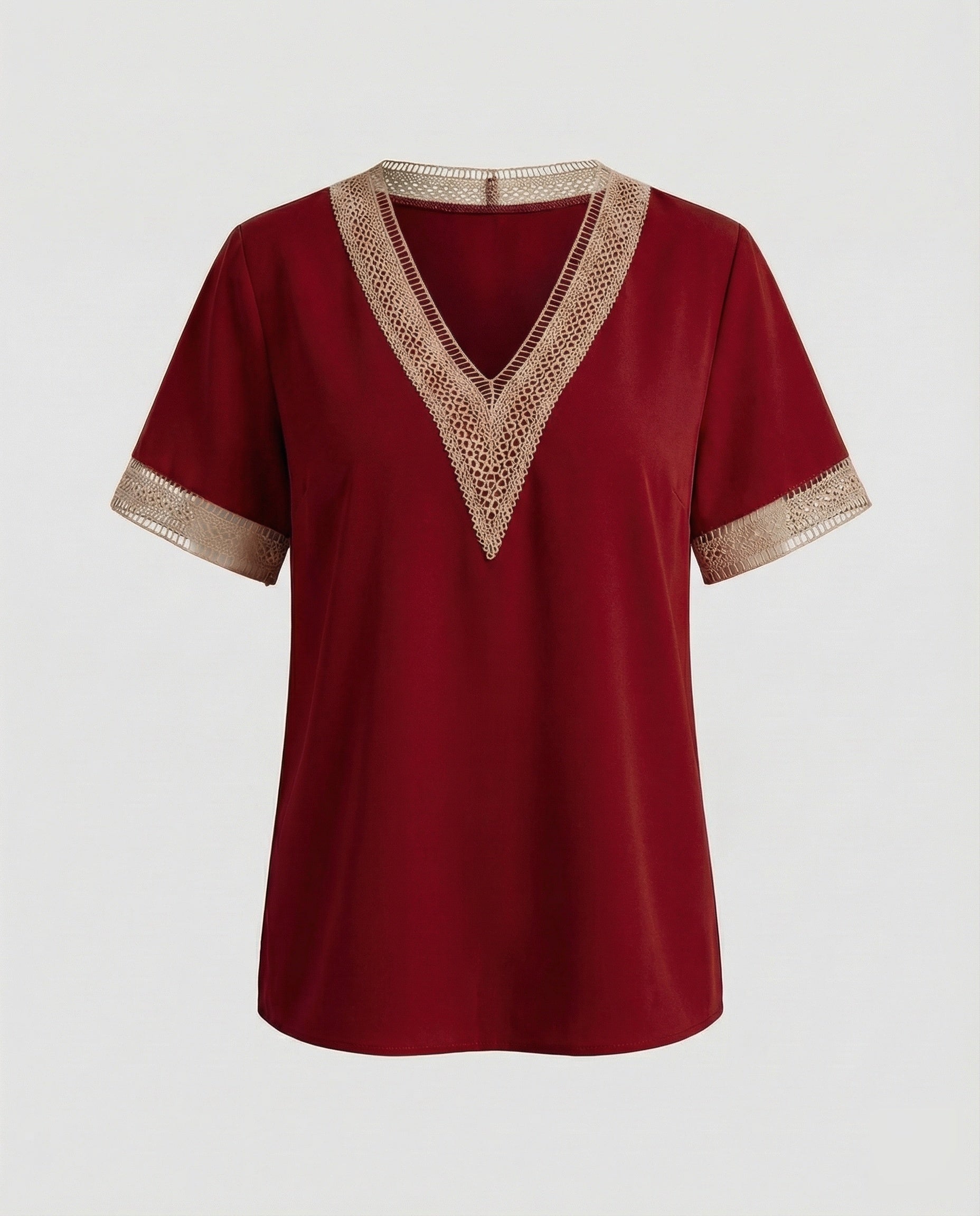 Women's Boxy Crochet Lace Mixed Country Girl Blouse Top