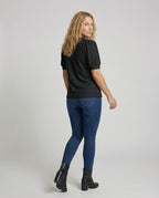 Women's Elegant Jacquard Blend Girl Blouse Shirt - Back View