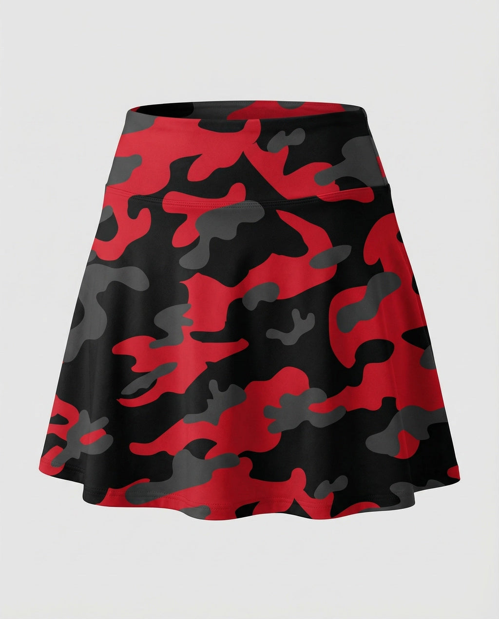 Women's Military Wrap Hem Blended Fabric Camouflage Mini Skirt