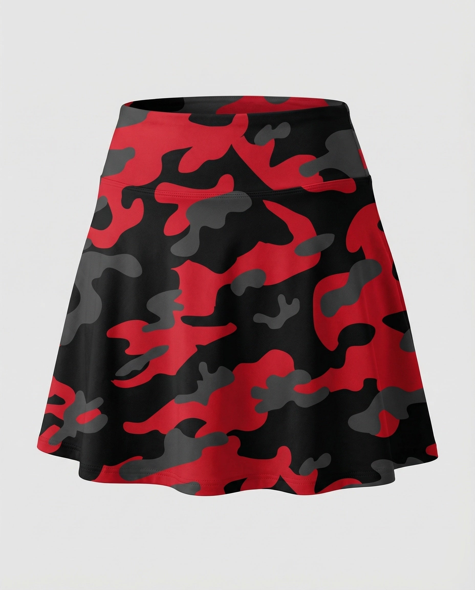 Women's Military Wrap Hem Blended Fabric Camouflage Mini Skirt