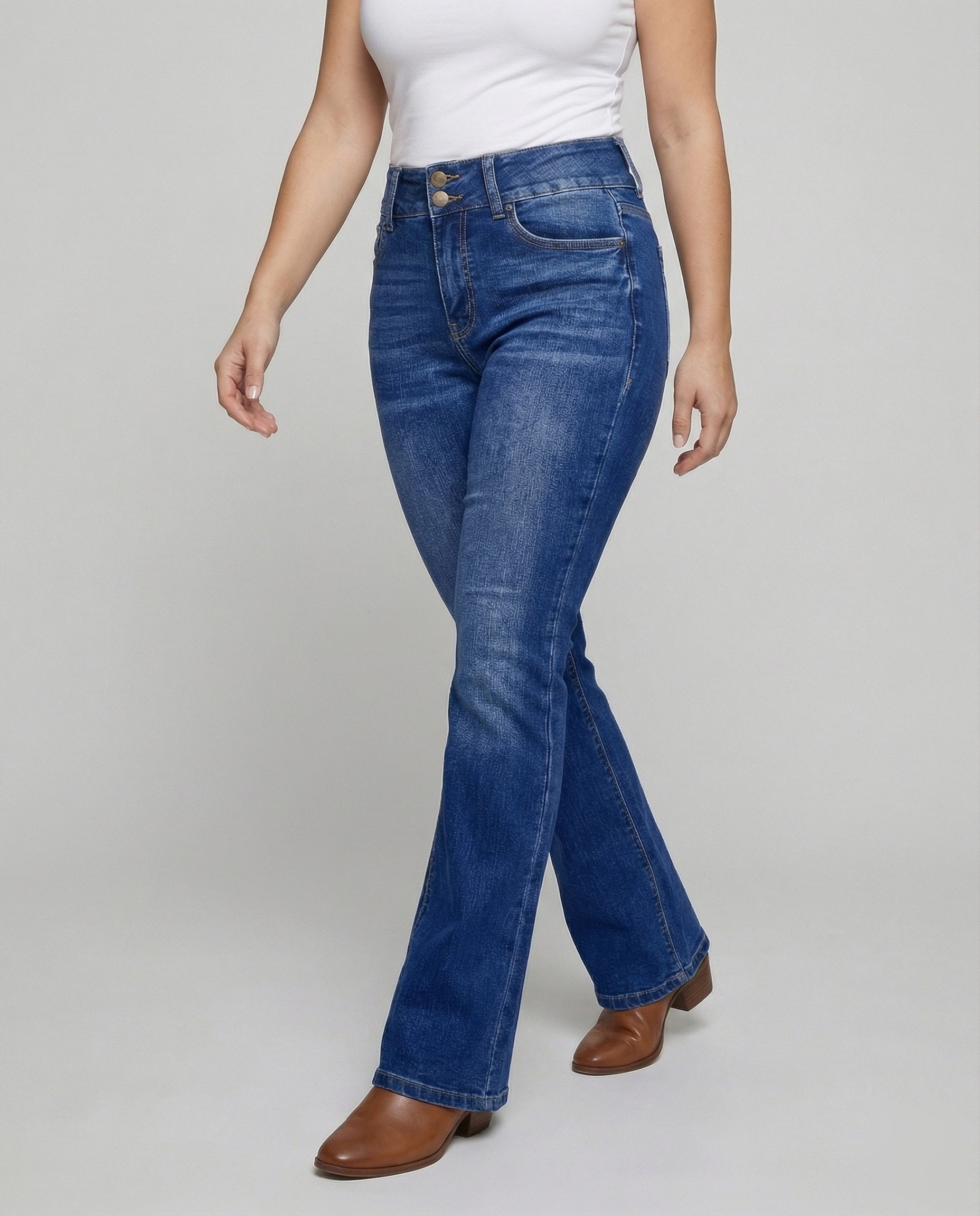 Women's Shaping Bootcut Cut Denim Bootcut Jeans - Lower Body View