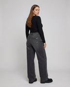 Women's Retro Flare Cut Denim Flare Jeans - Back View