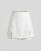 Women's Functional Integrated Inner Shorts Mixed Fabric A-Line Skort