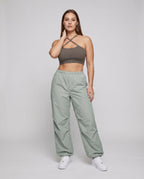 Women's Urban Adjustable Hem Blended Fabric Streetwear Training Pants - Front View
