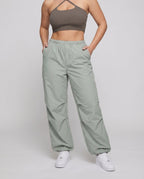 Women's Urban Adjustable Hem Blended Fabric Streetwear Training Pants - Lower Body View