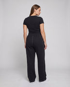 Women's Sporty Contrast Stitch Sweat Sweatpants - Back View