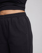 Women's Sporty Contrast Stitch Sweat Sweatpants - Close-Up Detail