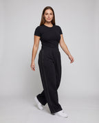 Women's Sporty Contrast Stitch Sweat Sweatpants - Front View