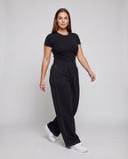 Women's Sporty Contrast Stitch Sweat Sweatpants - Lower Body View