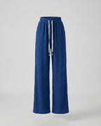 Women's Comfortable Decorative Cord Viscose-Mix Relax Pants