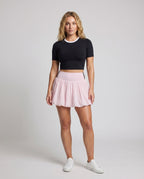 Women's Sporty Ballooned Hemline Pleated Pleated Skort - Front View
