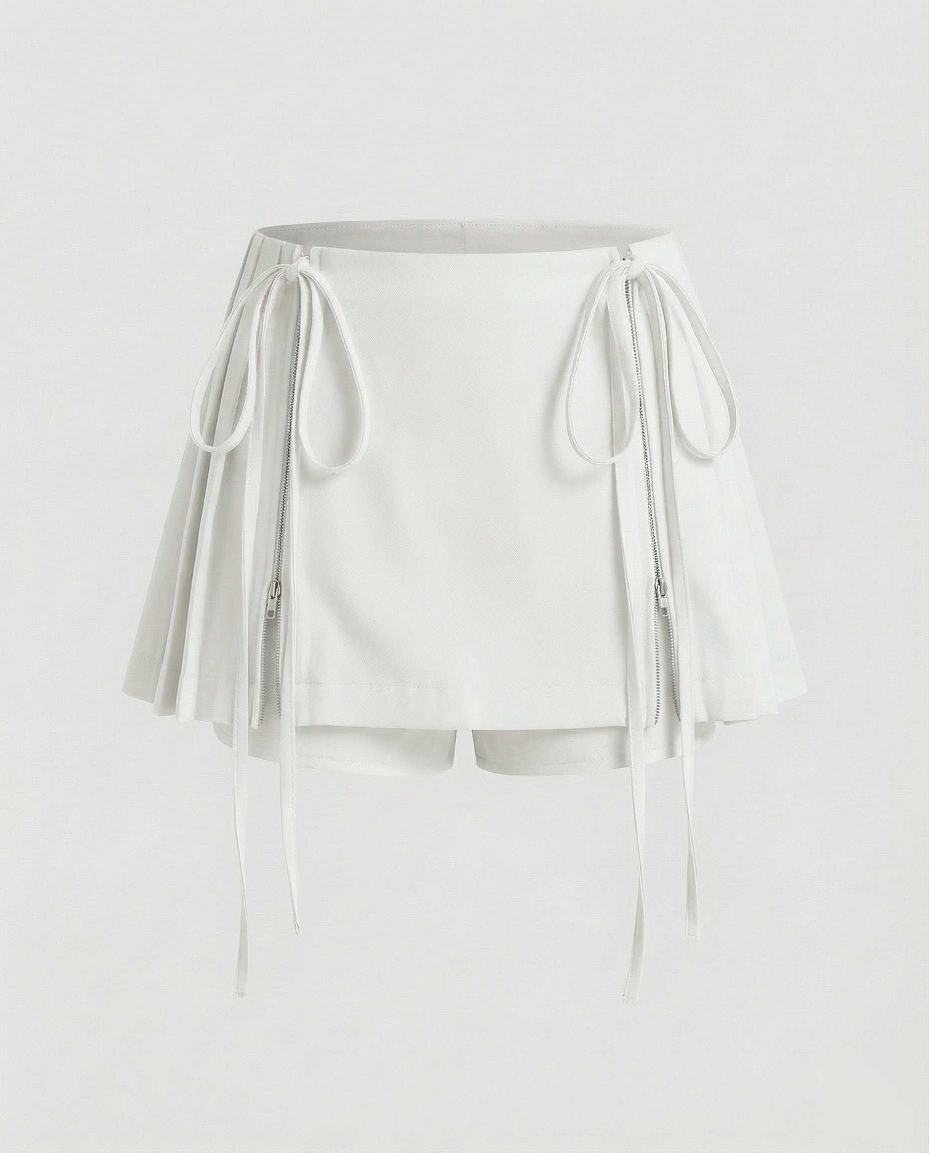 Women's Sporty Visible Front Zippers Pleated Pleated Skort