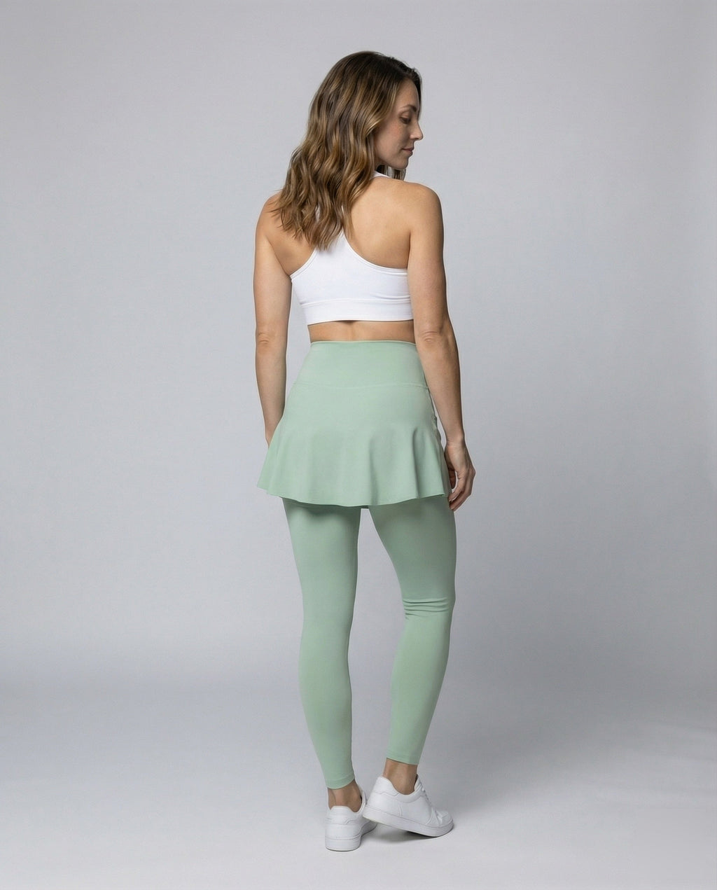 Women's Sporty Hidden Side Pocket Functional Material Sports Leggings - Back View
