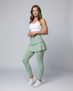 Women's Sporty Hidden Side Pocket Functional Material Sports Leggings - Front View