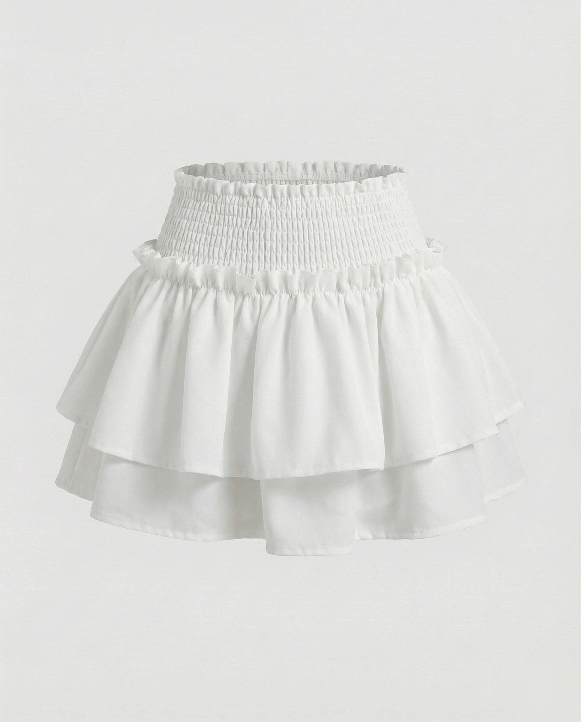 Women's Sporty Integrated Stretch-Short Mixed Fabric Layered Skort