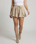 Women's Sporty Overlapping Tulip Wrap Blend Mini-Skirt - Lower Body View