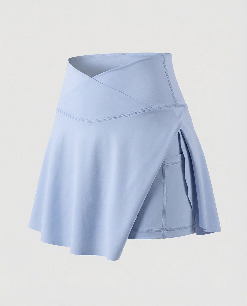 Women's Sporty Concealed Side Pocket Blended Fabric Wrap Skort