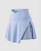 Women's Sporty Concealed Side Pocket Blended Fabric Wrap Skort