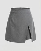Women's Sporty A-Line Overwrap Mixed Fabric Wrap Skort