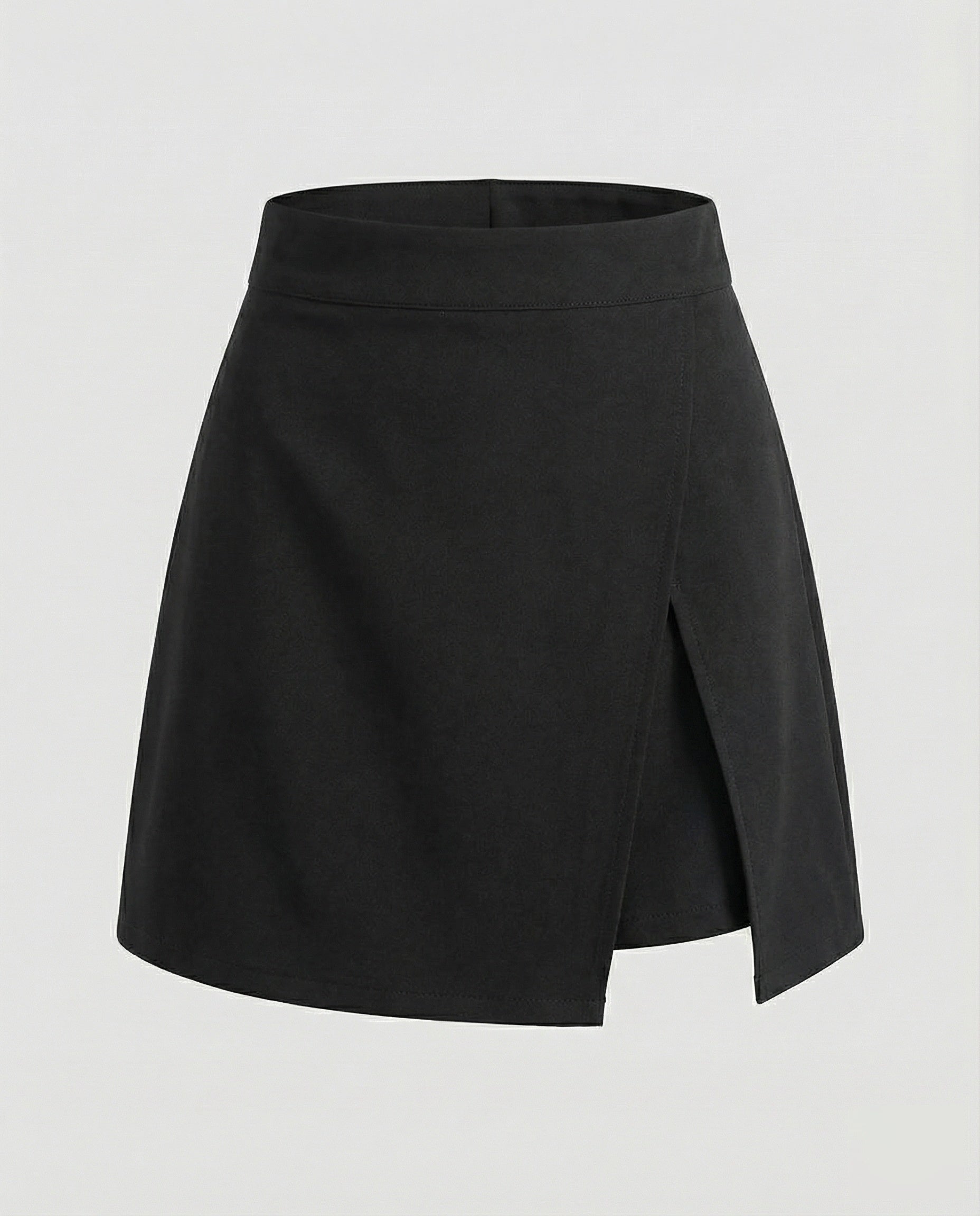 Women's Sporty A-Line Overwrap Mixed Fabric Wrap Skort