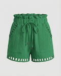 Women's Summer Shorts Ruffle Waist Drawstring