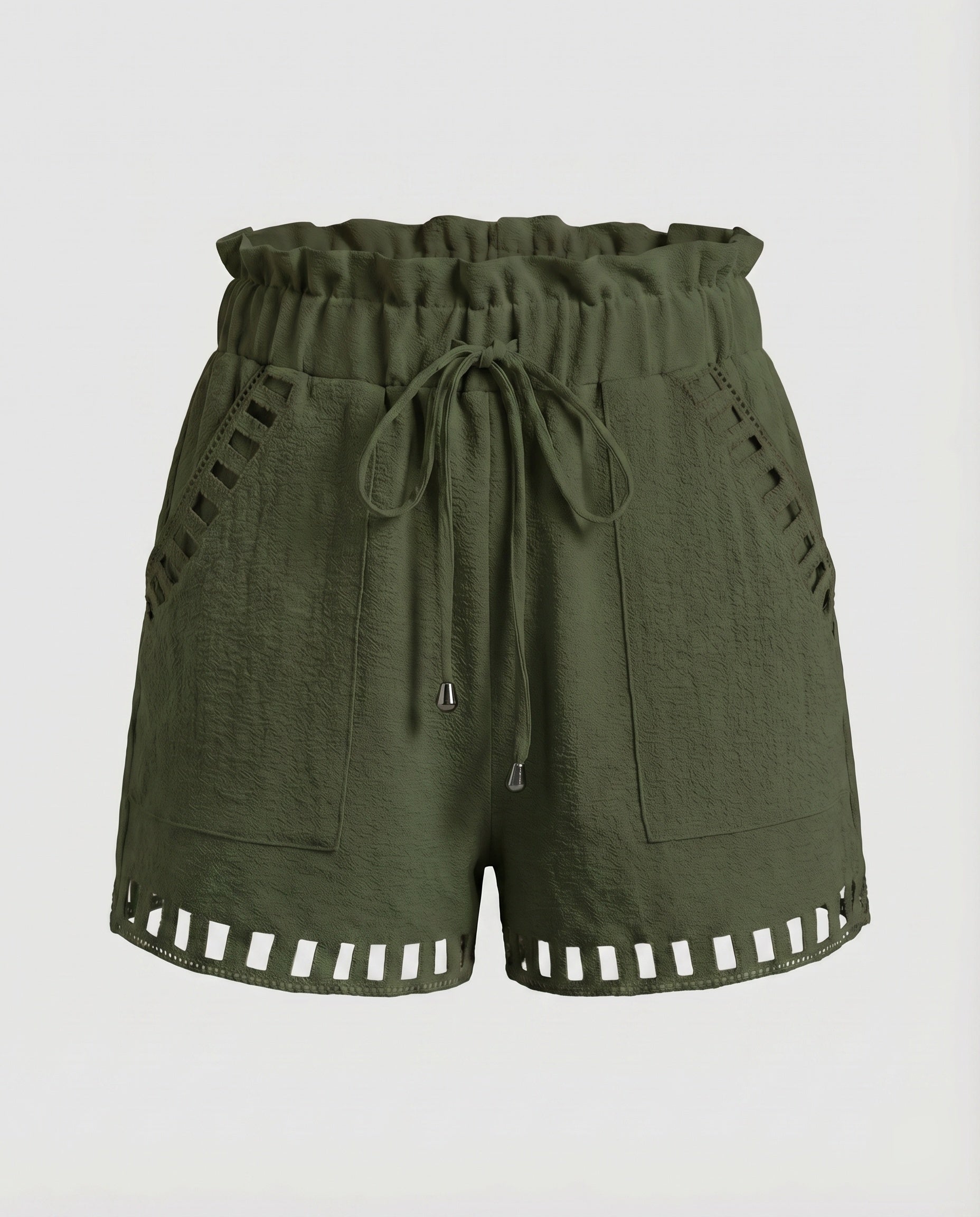 Women's Summer Shorts Ruffle Waist Drawstring