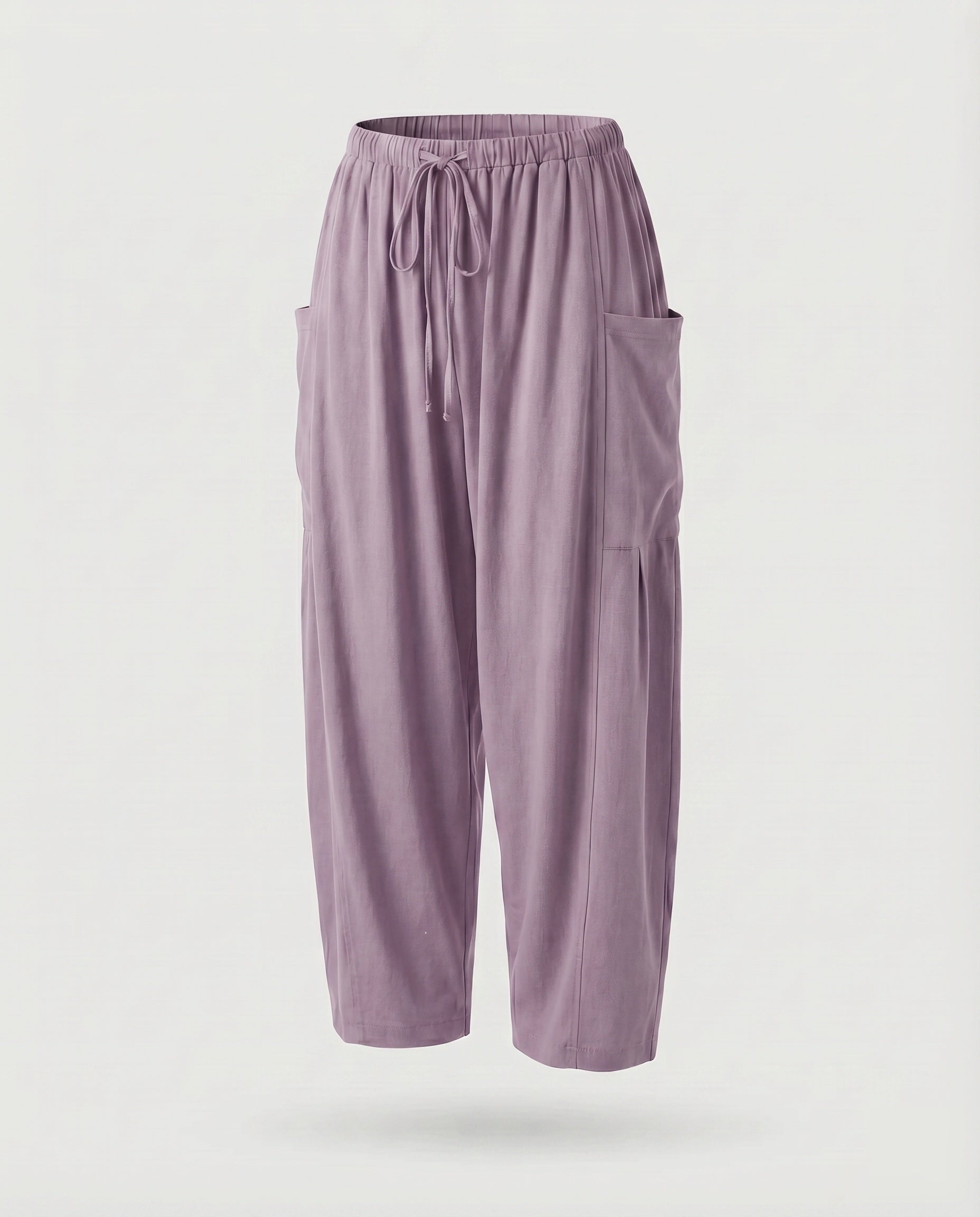 Women's Culotte Pants Linen Mix Drawstring Side Pockets