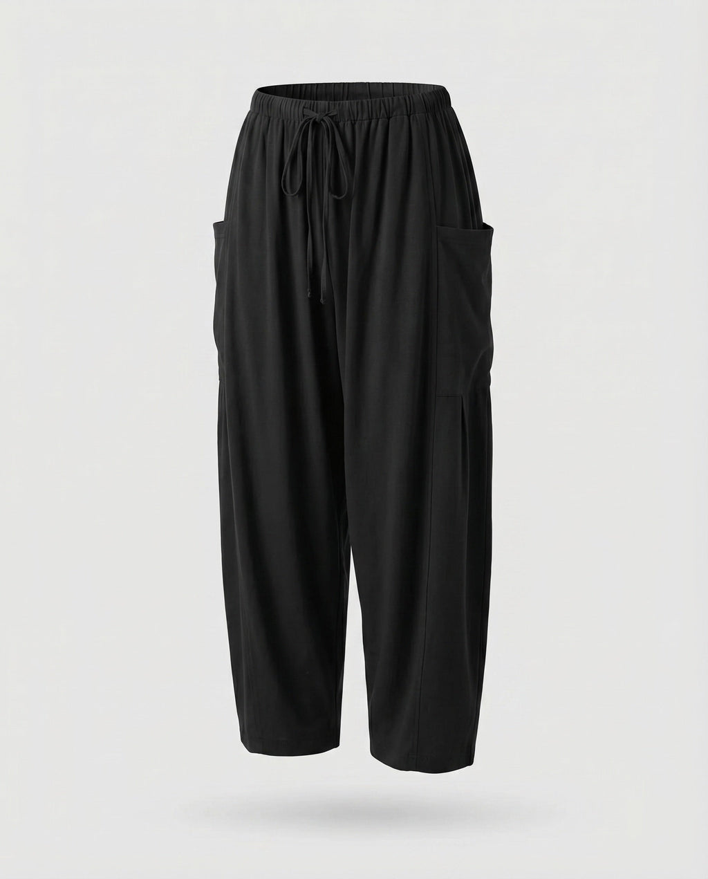 Women's Culotte Pants Linen Mix Drawstring Side Pockets
