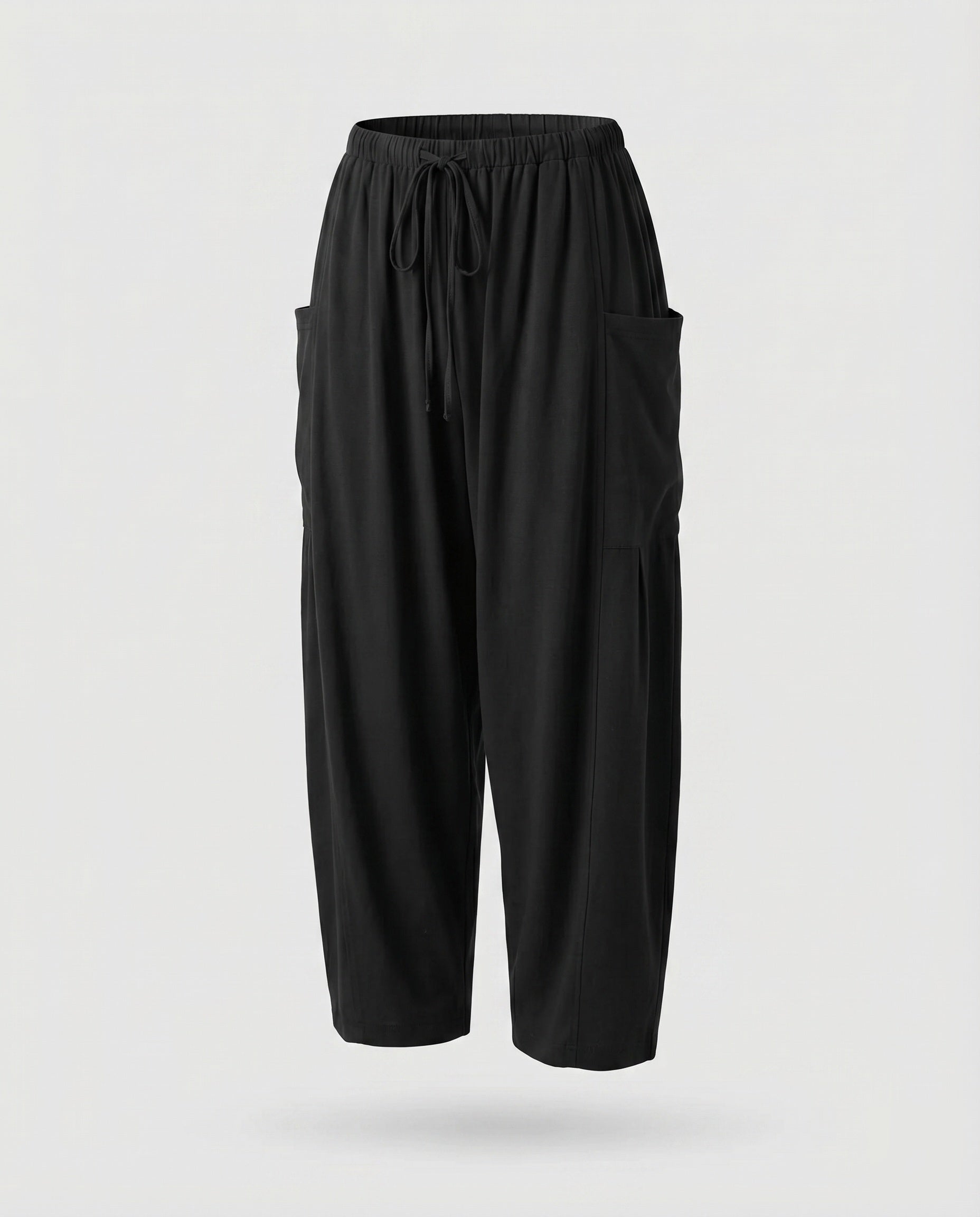 Women's Culotte Pants Linen Mix Drawstring Side Pockets