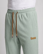 Unisex Sweatpants High Waist Ankle Cuffs Casual - Close-Up Detail
