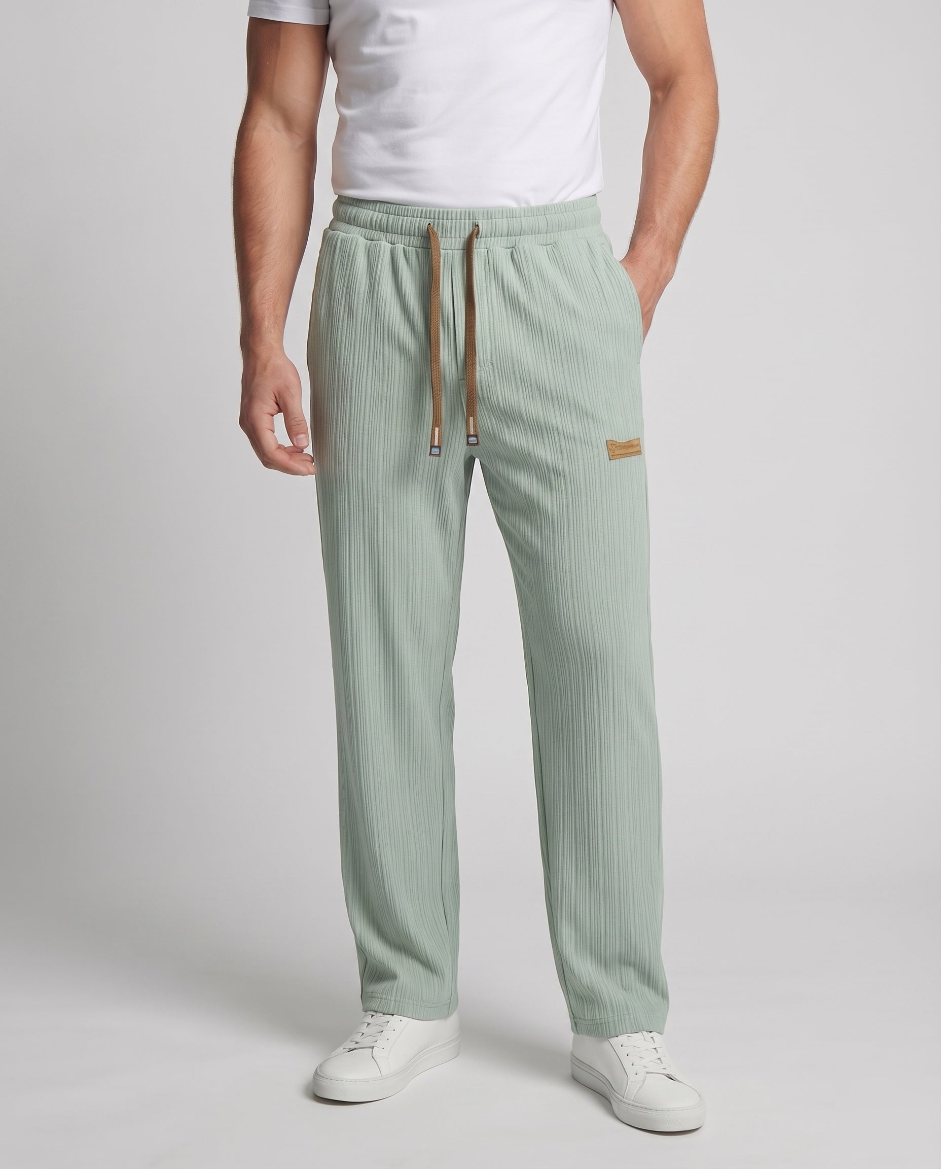 Unisex Sweatpants High Waist Ankle Cuffs Casual - Lower Body View