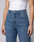 Women's Jeans Extra Wide Leg Durable Denim High Waisted - Close-Up Detail