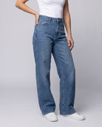 Women's Jeans Extra Wide Leg Durable Denim High Waisted - Lower Body View