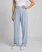 Women's Pleated Trousers Wide Leg Crease High Waist - Lower Body View