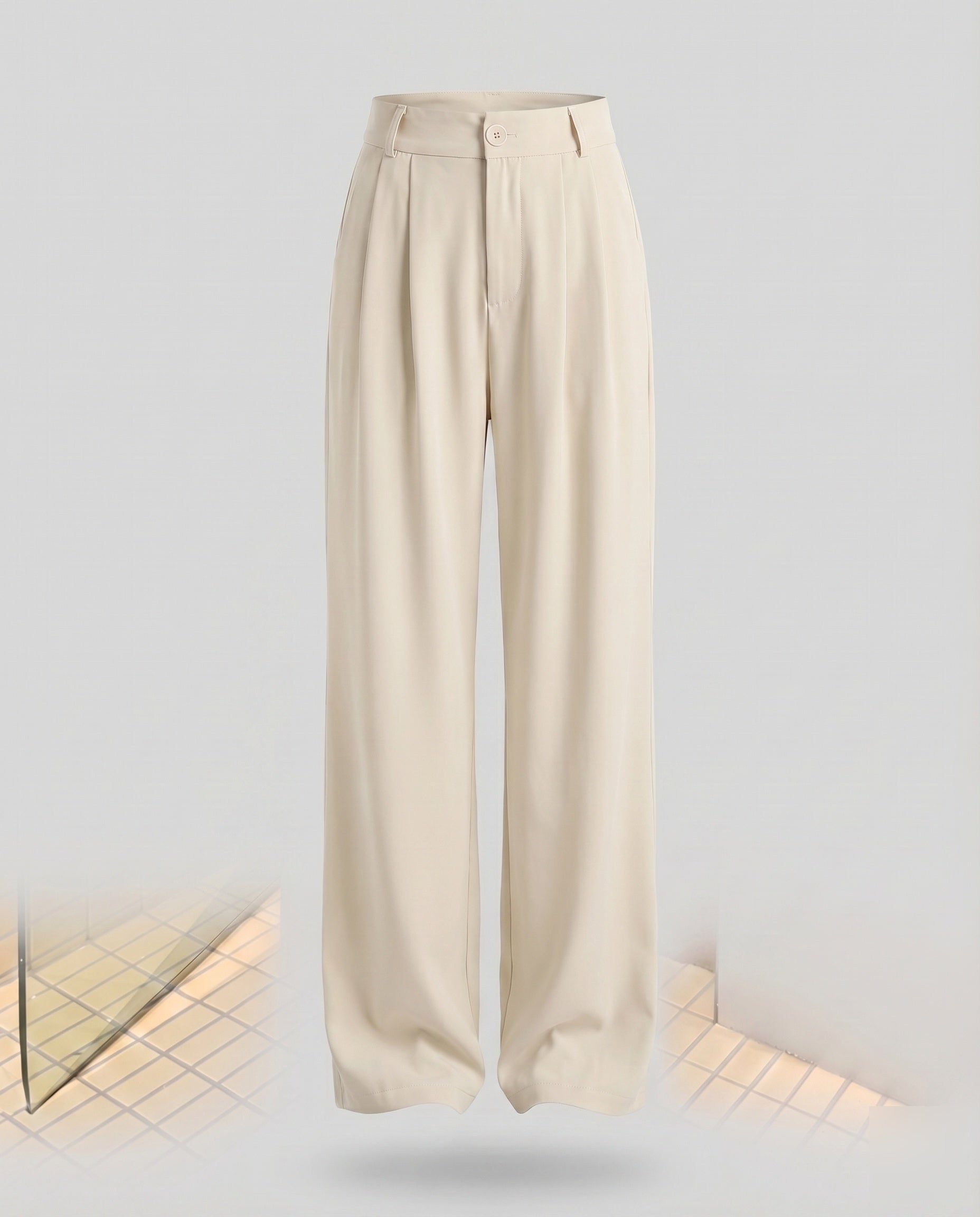 Women's Pleated Trousers Wide Leg Crease High Waist