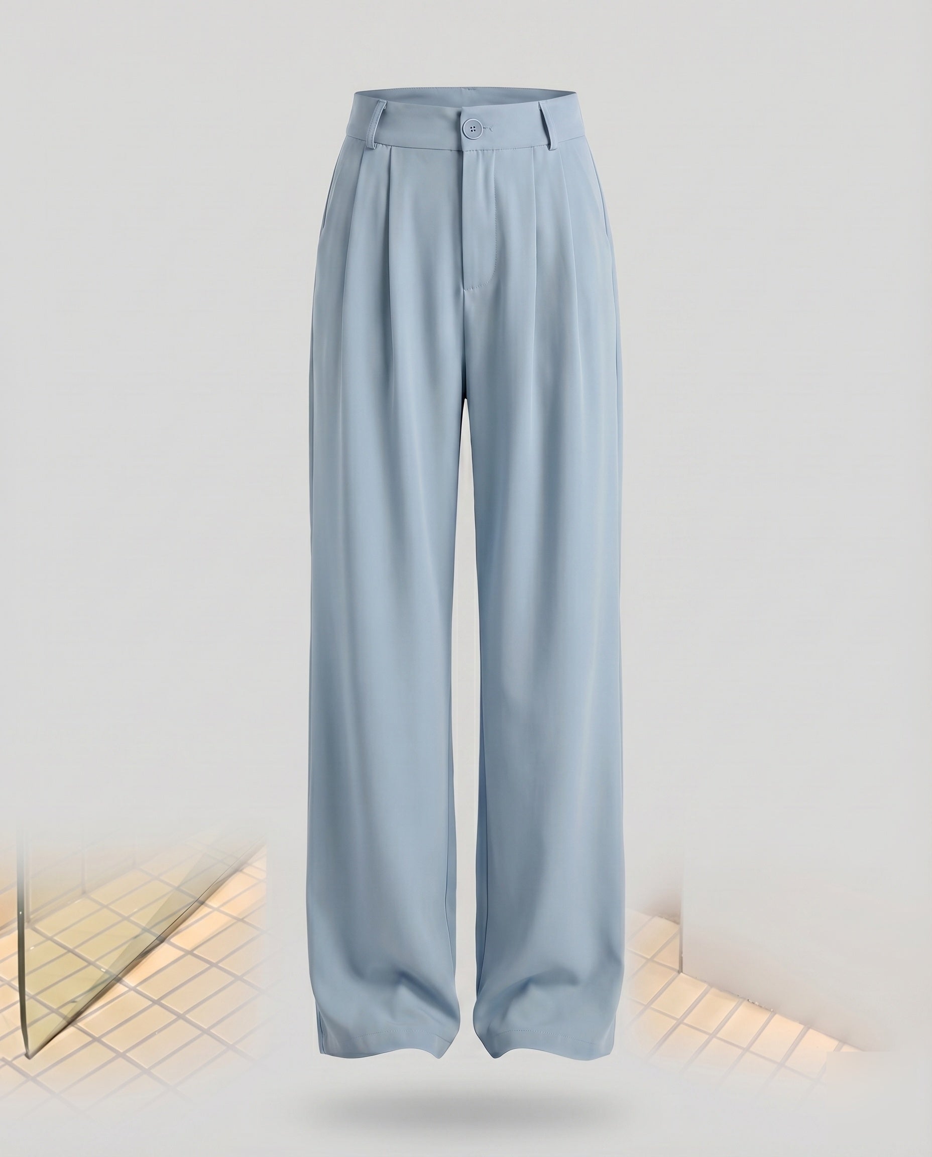 Women's Pleated Trousers Wide Leg Crease High Waist