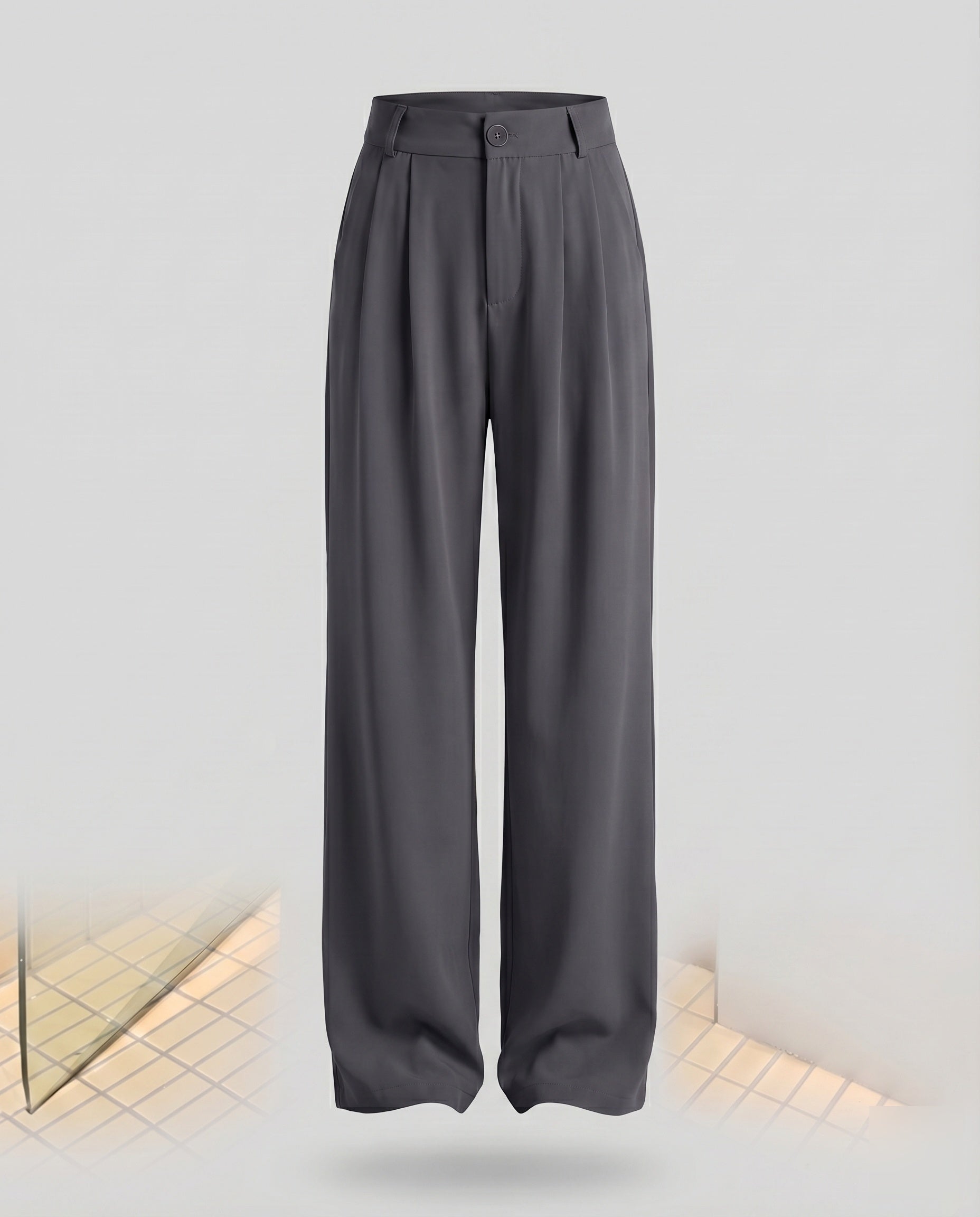 Women's Pleated Trousers Wide Leg Crease High Waist